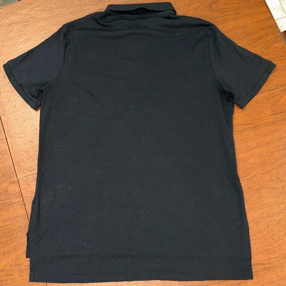Polo Ralph Lauren Mens XL Black Short Sleeve Polo Shirt White Pony Logo